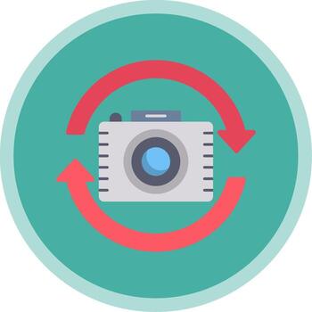 Switch Camera Flat Multi Circle Icon vector
