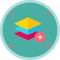 Layers Flat Multi Circle Icon vector