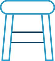 Stool Line Blue Two Color Icon vector