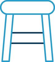 Stool Line Blue Two Color Icon vector