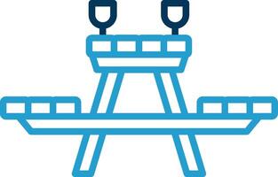 Picnic Table Line Blue Two Color Icon vector