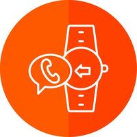 Incoming Call Line Yellow White Icon vector