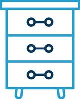 Drawers Line Blue Two Color Icon vector