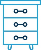 Drawers Line Blue Two Color Icon vector