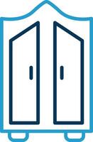 Wardrobe Line Blue Two Color Icon vector