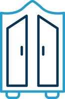 Wardrobe Line Blue Two Color Icon vector