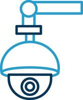 Security Camera Line Blue Two Color Icon vector