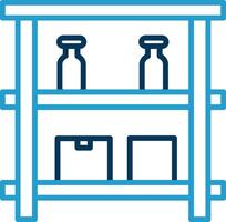 Shelves Line Blue Two Color Icon vector