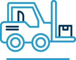 Forklift Line Blue Two Color Icon vector