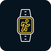 Running Line Yellow White Icon vector