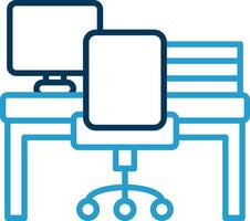 Workspace Line Blue Two Color Icon vector
