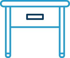 Side Table Line Blue Two Color Icon vector