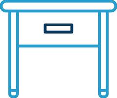 Side Table Line Blue Two Color Icon vector