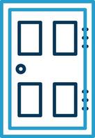 Door Line Blue Two Color Icon vector