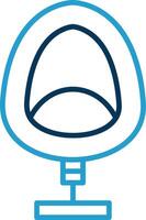 Egg Chair Line Blue Two Color Icon vector