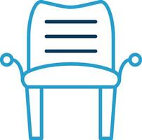 Armchair Line Blue Two Color Icon vector