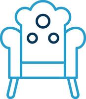 Armchair Line Blue Two Color Icon vector