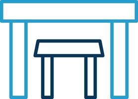 Tables Line Blue Two Color Icon vector