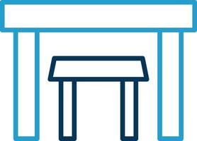 Tables Line Blue Two Color Icon vector