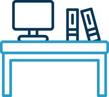 Desk Line Blue Two Color Icon vector