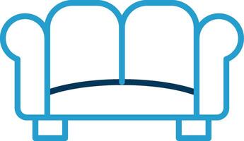 Sofa Line Blue Two Color Icon vector