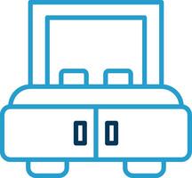 King Size Line Blue Two Color Icon vector