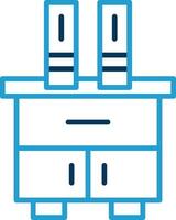 Side Table Line Blue Two Color Icon vector