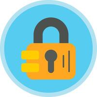 Padlock Flat Multi Circle Icon vector