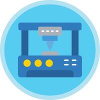 3d Printer Flat Multi Circle Icon vector