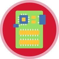 Circuit Board Flat Multi Circle Icon vector