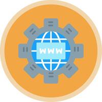 Internet plano multi circulo icono vector