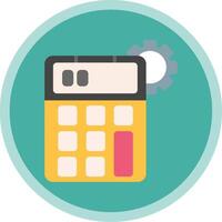 Calculator Flat Multi Circle Icon vector