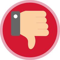 Dislike Flat Multi Circle Icon vector