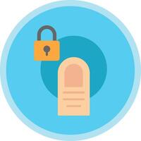 Touch Lock Flat Multi Circle Icon vector