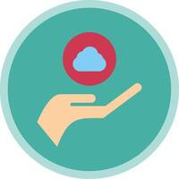 Cloud Flat Multi Circle Icon vector