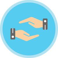 Support Hands Gesture Flat Multi Circle Icon vector