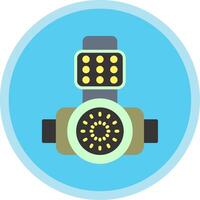 Head Light Flat Multi Circle Icon vector