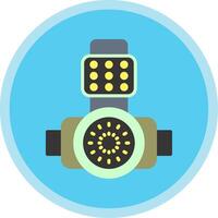 Head Light Flat Multi Circle Icon vector