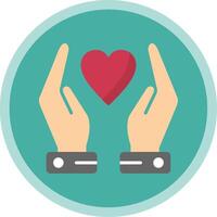 Hands Holding Heart Flat Multi Circle Icon vector