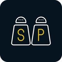 Salt And Pepper Line Yellow White Icon vector