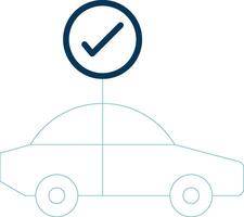 Car Check Line Blue Two Color Icon vector