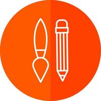 Writing Tool Line Yellow White Icon vector