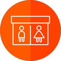 Public Toilet Line Yellow White Icon vector