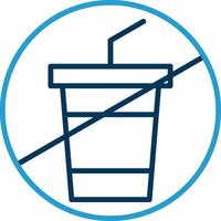 No Drink Line Blue Two Color Icon vector