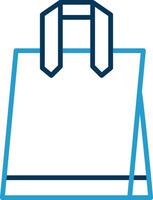 Tote Bag Line Blue Two Color Icon vector