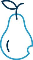 Pear Line Blue Two Color Icon vector