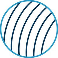 ejercicio pelota línea azul dos color icono vector