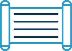 Old Scroll Line Blue Two Color Icon vector