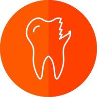 Broken Tooth Line Yellow White Icon vector