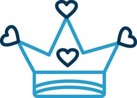 Crown Line Blue Two Color Icon vector